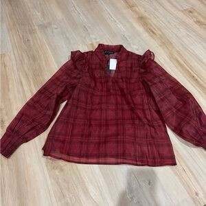 Women's Red Plaid Top
